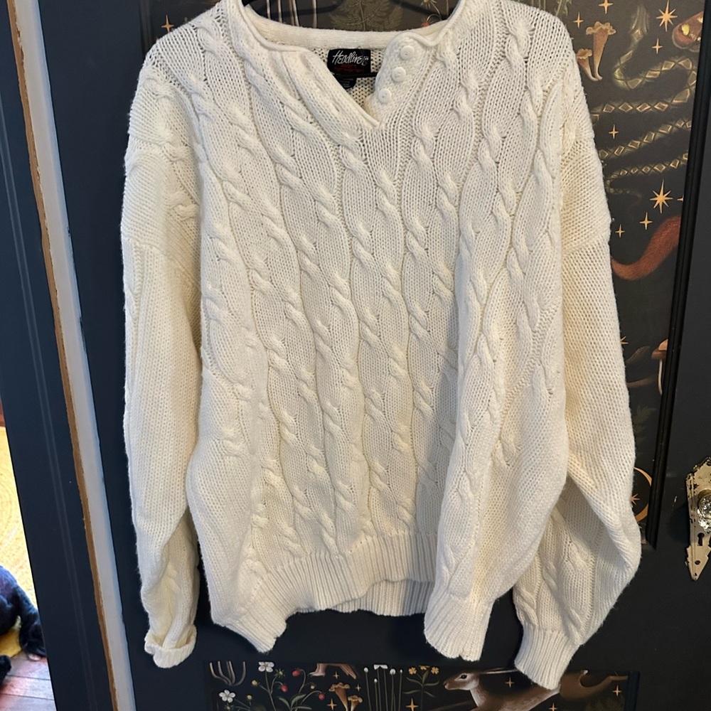 White Cable Knit Sweater